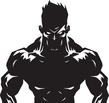 Eternal Gym Beast Vector Logo Zombie Fitness Sculpt Black Emblematicのイラスト素材