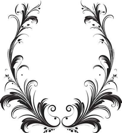 Abstract Sophistication Artistic Decorative Frame Vector Fusion Essence Black Frame Icon in Vector Designのイラスト素材