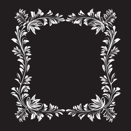 Minimalist Ornament Black Frame Icon in Vector Design Subtle Grandeur Artistic Decorative Frame in Vector Blackのイラスト素材