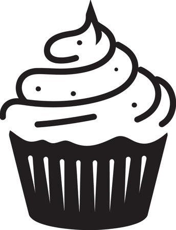 Whipped Perfection Vector Black Cupcake Delectable Temptation Black Cupcake Iconのイラスト素材