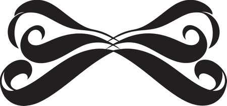 Stylish Ribbon Elegance Black Emblem Icon Chic Ribbon Detailing Decorative Vector Designのイラスト素材