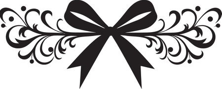 Chic Ribbon Detailing Decorative Vector Design Elegant Ribbon Intricacies Vector Ribbon Iconのイラスト素材