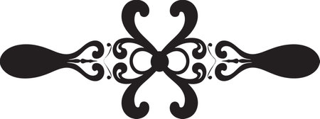 Detailed Ribbon Flourish Vector Ornament Design Stylish Ribbon Elegance Black Emblem Iconのイラスト素材