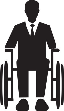 Inclusive Journey Black Vector Emblem Mobility Freedom Vector Wheelchair Iconのイラスト素材
