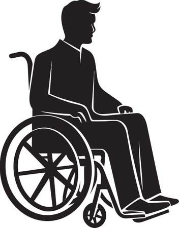 Equality Roll Wheelchair Vector Emblem Accessible Independence Disabled Icon Designのイラスト素材