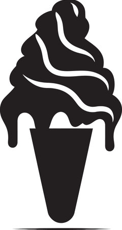 Cool Delights Cone Icon Design Chilled Indulgence Black Emblem Coneのイラスト素材