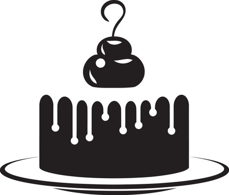 Flavorful Layers Black Cake Logo Artistry Chic Confectionery Black Cake Vector Logo Symbolのイラスト素材