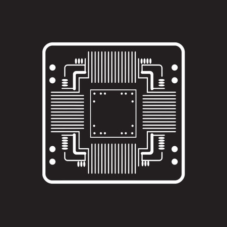 ElectroWave Futuristic Emblematic Chip Icon BinaryBurst Symbolic Chip Design Precision