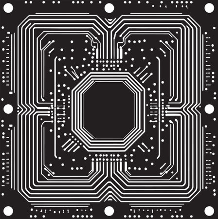 ElectroMatrix Futuristic Emblematic Chip Binary Brilliance Symbolic Chip Iconのイラスト素材