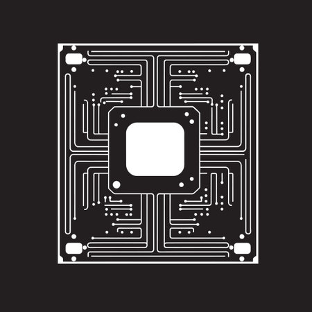 ChipFusion Artistic Iconic Vector Chip Creation CircuitCraft Artisanal Emblematic Chip Design