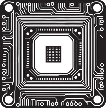 NanoVision Precision Chip Mark Digital Essence Vector Chip Logoのイラスト素材