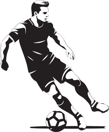 AthleticAura Dynamic Footballer Icon PlaymakerPrime Soccer Emblematic Iconのイラスト素材