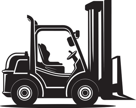 LiftCraft Dynamic Forklift Emblem PalletPulse Vector Forklift Symbolのイラスト素材