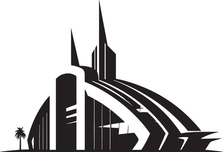 FutureScape Modern Building Emblem TechTowers Futuristic Logo Designのイラスト素材