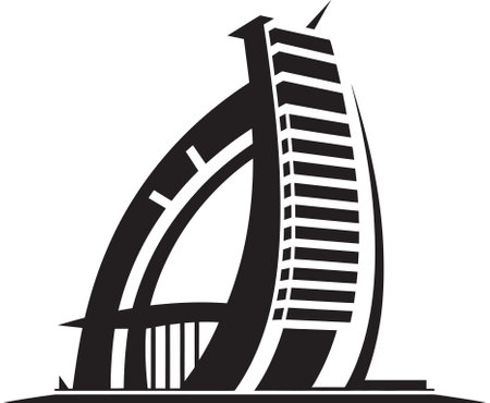 FutureScape Modern Building Emblem TechTowers Futuristic Logo Designのイラスト素材