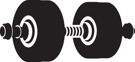 MegaLift Dumbbell Icon Design MuscleMaster Robust Symbolのイラスト素材