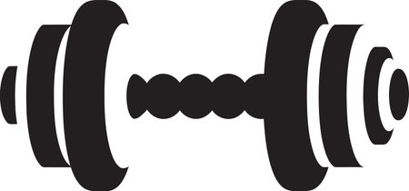 TitanGrip Vector Fitness Logo MegaLift Dumbbell Icon Designのイラスト素材