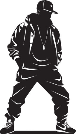 UrbanGlide Vector Dance Logo StreetGroove Iconic Rapper Designのイラスト素材