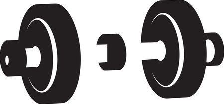 PowerBell Vector Weight Logo TitanicBar Dumbbell Icon Designのイラスト素材