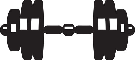 MegaLift Dumbbell Icon Design MuscleMaster Robust Symbolのイラスト素材