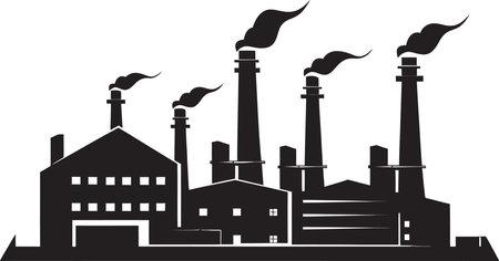 Steel Symmetry Vector Black Logo for Factory Glyph Manufacturing Marvel Black Logo for Industrial Facility Iconのイラスト素材