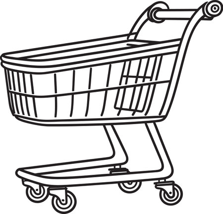 Shop Serenity Elegant Vector Black Logo with Shopping Trolley Icon Elegance in Every Aisle Black Shopping Trolley Emblemのイラスト素材