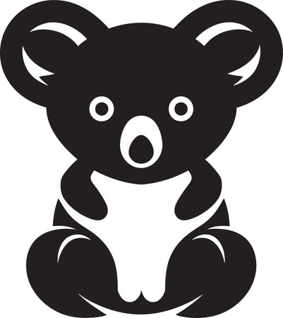 Cuddly Koala Badge Vector Design for an Adorable Koala Symbol Tree Top Treasure Insignia Koala Vector Icon for Environmeのイラスト素材