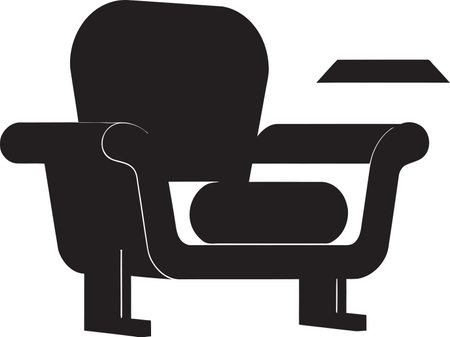 Tranquil Trends Crest Modern Lounge Chair Vector Icon for Trendy Spaces Elegance Lounge Badge Sleek Chair Vector Designのイラスト素材