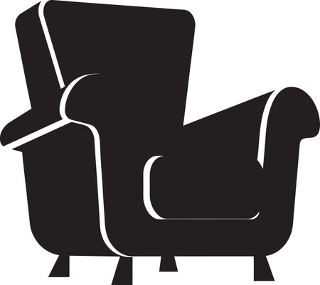Serenity Seating Crest Vector Design for Ultimate Relaxation with Modern Chair Chic Comfort Badge Modern Relaxing Chairのイラスト素材