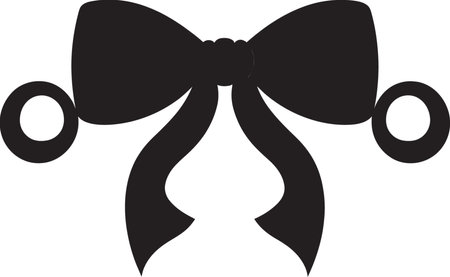 Celestial Cascade Tied Surprise Icon Bow of Euphoria Elegant Ribbon Designのイラスト素材