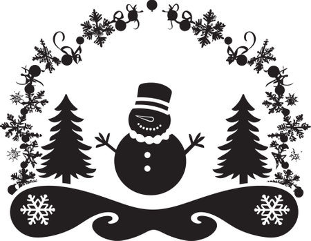 Caroling Cascades Vector Emblem Symphony Sparkling Snowflakes Festive Icon Designのイラスト素材