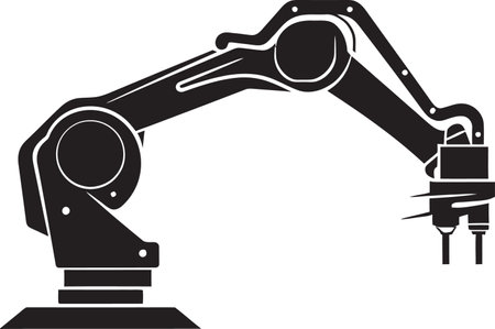 RoboCraft Precision Vector Icon of Industrial Hand Mechanized Mastery Automated Artistry Emblem Designのイラスト素材