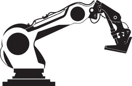 Cybernetic Craftsmanship Industrial Arm Icon RoboCraft Precision Automated Artistry Emblemのイラスト素材