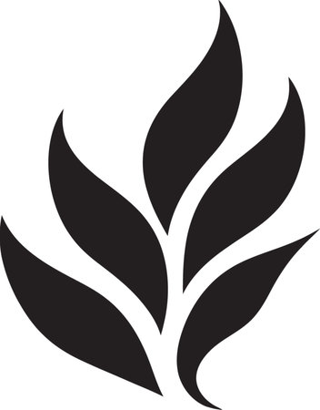 Ethereal Botany Leaf Silhouette Vector Icon Design Natures Embrace Leaf Silhouette Vector Iconのイラスト素材