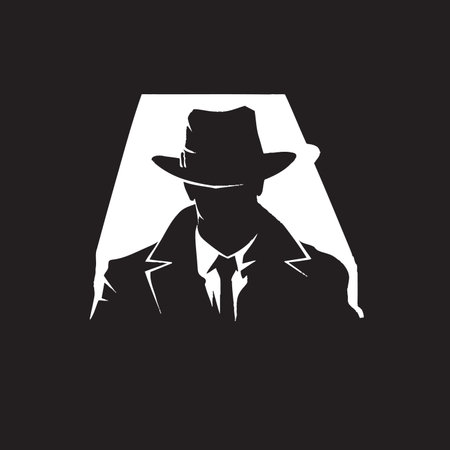 Mobster Majesty Mafia Emblem in Vector The Godfather Crest Suit and Hat Iconのイラスト素材