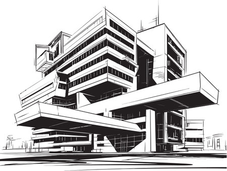 Skyline Silhouettes Iconic Black Logos for Contemporary Exterior Architectural Brilliance Metropolis Mastery Modern Exteのイラスト素材