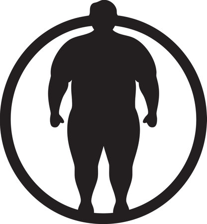 Revolutionary Resilience A 90 Word Emblem for Human Obesity Transformation Elegance in Effort Black Iconic Design Advocaのイラスト素材