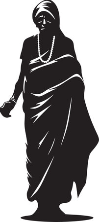 Retro Elegance Vintage Lady Emblem in Monochrome Grand Dame Timeless 90 Year Lady Insigniaのイラスト素材