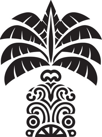 Mystical Markings Black Icon of Tribal Ink Midnight Mystique Vector Tattoo Design in Blackのイラスト素材