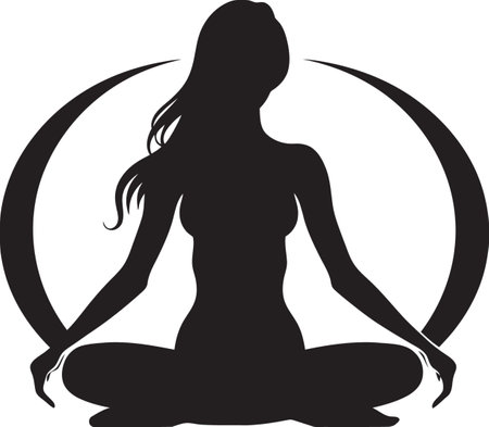 Strong Spirit Vector Woman Fitness Logo in Black Empowered Essence Black Woman Fitness Logo Iconのイラスト素材