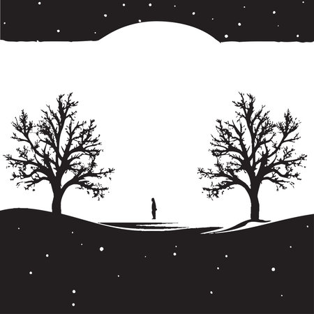 Ebony Enigmatic Evergreens Refined Vector Christmas Card Design Chic Candles & Cookies Modern Vector Christmas Card Grapのイラスト素材