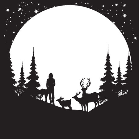 Gothic Glistening Gala Sophisticated Black Christmas Card Symbol Silent Night Snowy Serenade Minimalistic Vector Card Ilのイラスト素材