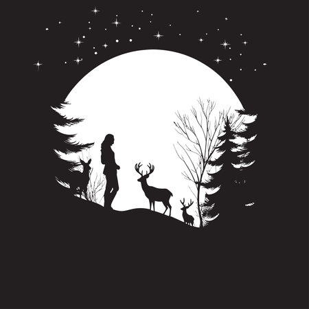 Shadowed Snowflakes Chic Black Christmas Card Element Gothic Greetings Sophisticated Christmas Card Vector Graphicのイラスト素材