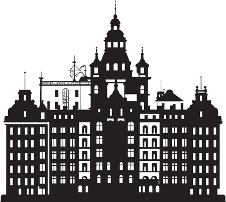 Ebony Elevation Refined Abstract Vector Chic Urban Vibes Modern Black Graphicのイラスト素材