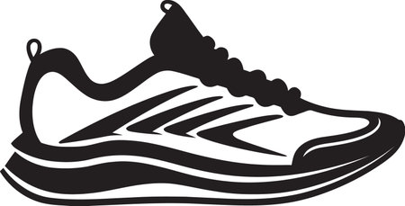 Shadow Sprinter Chic Vector Sports Shoe Gothic Gear Sophisticated Black Vector Shoeのイラスト素材