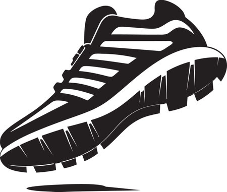 Shadow Speedster Chic Black Vector Sports Shoe Gothic Groundbreaker Sophisticated Vector Shoe Graphicのイラスト素材