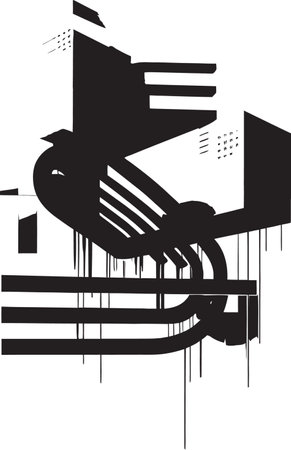 Midnight Muse Chic Black Building Icon Gothic Galore Sophisticated Abstract Architecture Designのイラスト素材