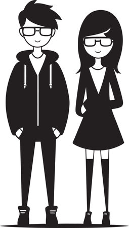 Loves Echo Refined Vector Couple Icon Whispered Promises Stylish Intimateのイラスト素材