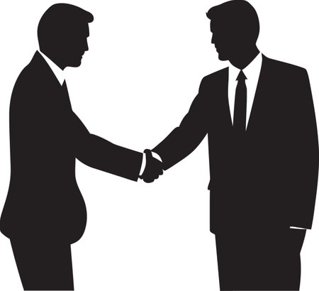 Unity Pact Black Handshake Symbol Vector Mutual Accord Vector Handshake Icon in Noirのイラスト素材