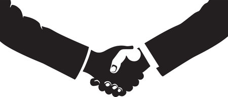 Bond of Trust Iconic Handshake Symbol in Black Concordance Symbol Vector Handshake Emblem in Blackのイラスト素材